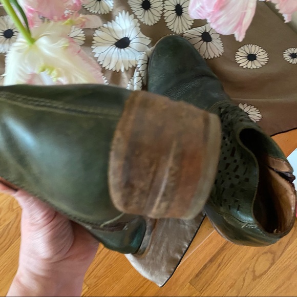 Moma Italian Leather Boots Rustic Green 38.5 - Picture 3 of 9